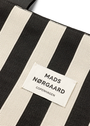 Knit stripe tote bag Black Mads Nørgaard 